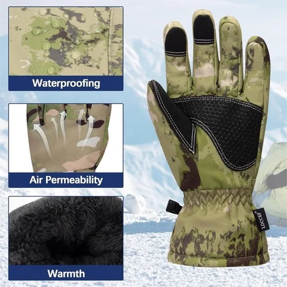 Camouflage Hunting Winter, Work, Sports Gloves SIZE LARGE - Picture 3 of 3